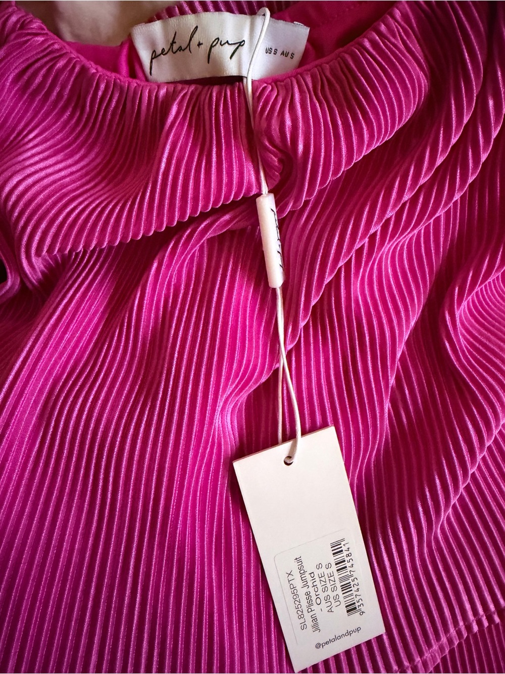 Petal & Pup Hot Pink Strapless-Style Wide Leg Jumpsuit- Julian Plisse - Picture 2 of 2
